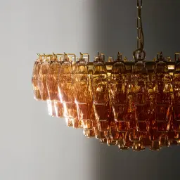 Elara Chandelier - Amber Glass