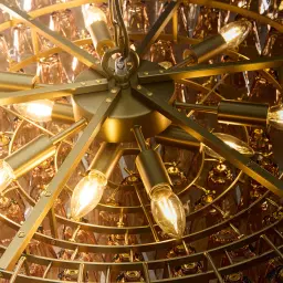 Elara Chandelier - Amber Glass