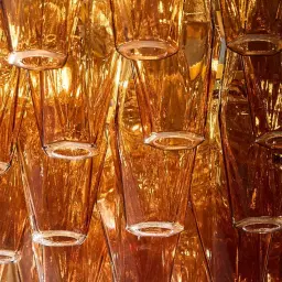 Elara Chandelier - Amber Glass