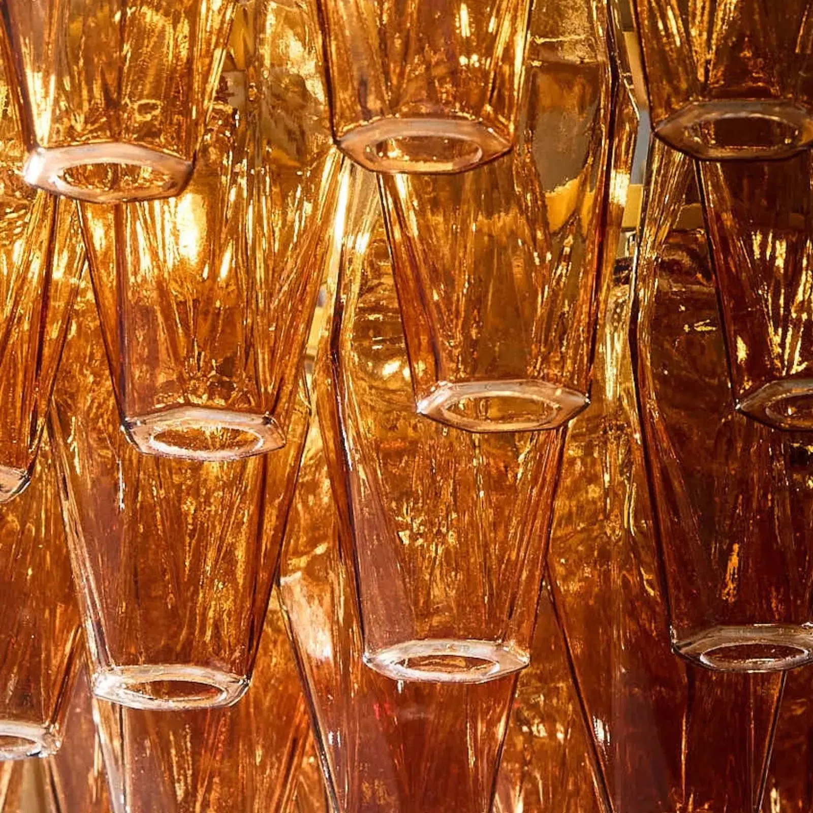 Elara Chandelier - Amber Glass