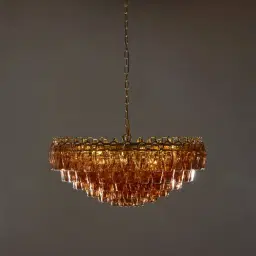 Elara Chandelier - Amber Glass