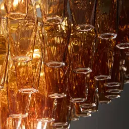 Elara Chandelier - Amber Glass