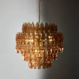 Solene Chandelier - Amber Glass