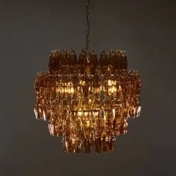 Solene Chandelier - Amber Glass