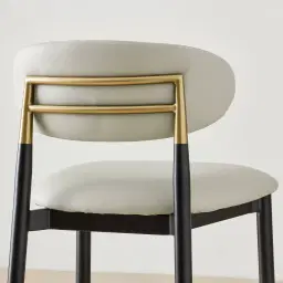 Amali Glacier Grey Vegan Leather Counter Stool