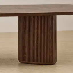 Terra Linea Amber Brown Ash Veneer Two- Triangular Leg Rectangular Dining Table - 240cm x 120cm