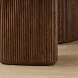 Terra Linea Amber Brown Ash Veneer Two- Triangular Leg Rectangular Dining Table - 240cm x 120cm