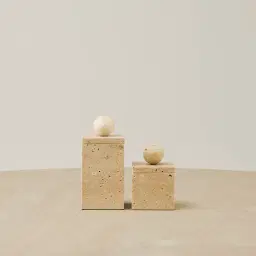 Peta Beige Travertine Box 17.5cm