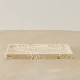 Voni Beige Travertine Rectangular Tray