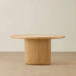 Terra Linea Light Ash Veneer Round Dining Table - Single Leg 150cm