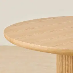Terra Linea Light Ash Veneer Round Dining Table - Single Leg 120cm