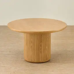 Terra Linea Light Ash Veneer Round Dining Table - Single Leg 120cm