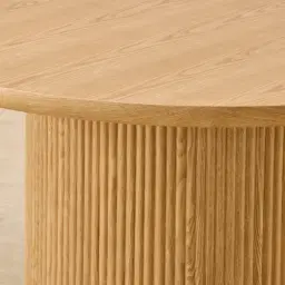 Terra Linea Light Ash Veneer Round Dining Table - Single Leg 120cm