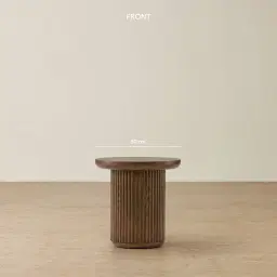 Terra Linea Amber Brown Ash Veneer Round Side Table