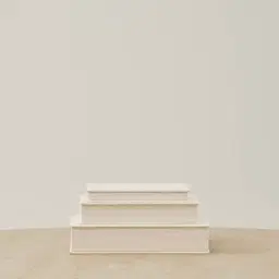 White Canvas Book Storage Box - Set of 3