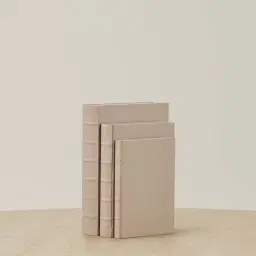 Taupe Canvas Book Storage Box - Set of 3