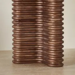 Ophelia II Smoky Walnut Veneer Curved Dining Table