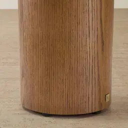 Felina Brown Oak Veneer Side Table with Champagne Gold Glass Top