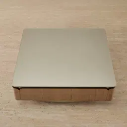 Felina Brown Oak Veneer Coffee Table with Champagne Gold Glass Top - 110x33cm