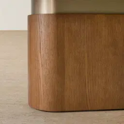 Felina Brown Oak Veneer Dining Table with Champagne Gold Glass Top - 240x120cm