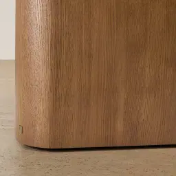 Felina Brown Oak Veneer Console Table with Champagne Gold Glass Top