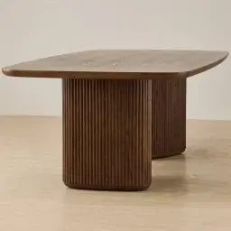 Terra Linea Amber Brown Ash Two-Triangular Leg Dining Table - 270cm x 120cm