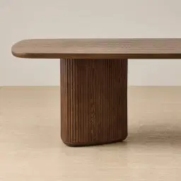 Terra Linea Amber Brown Ash Two-Triangular Leg Dining Table - 270cm x 120cm