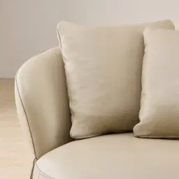 Borcea Cream Leather Leather Swivel Occasional Chair