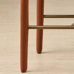 Debra Copper Brown Velveteen Fabric Counter Stool