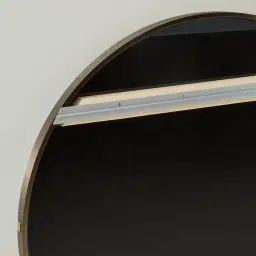 Kade Brushed Bronze Round Aluminium Mirror 90cm