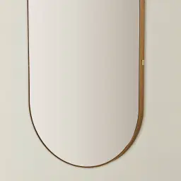 Kade Brushed Gold Oval Aluminium Mirror 180x50cm