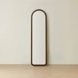Liran Dark Ash Arched Wooden Mirror 180x50cm