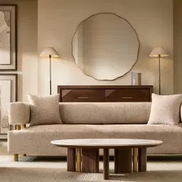 Malta II 2-Seater Beige Latte Chenille Fabric Sofa