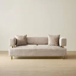 Malta II 2-Seater Beige Latte Chenille Fabric Sofa