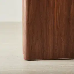 Sir Lionell II Gliding White Sintered Stone Console Table - Walnut Brown Wooden Legs