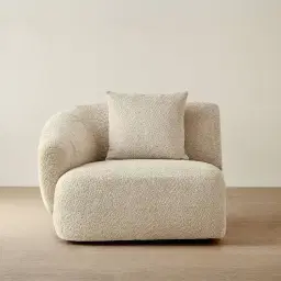 Willow II Mid Beige Woven Fabric Modular Left Arm Seat