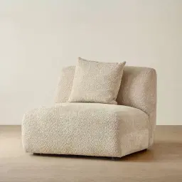 Willow II Mid Beige Woven Fabric Modular Armless Seat