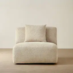 Willow II Mid Beige Woven Fabric Modular Armless Seat