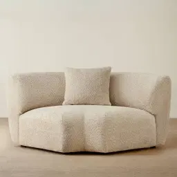 Willow II Mid Beige Woven Fabric Modular Corner Seat