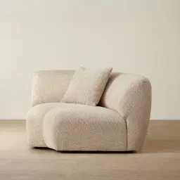 Willow II Mid Beige Woven Fabric Modular Corner Seat
