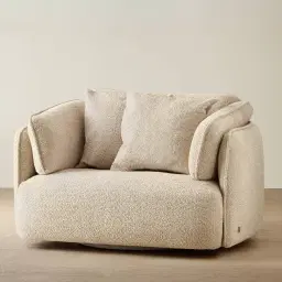Marcela II Mid Beige Woven Fabric Swivel Occasional Chair