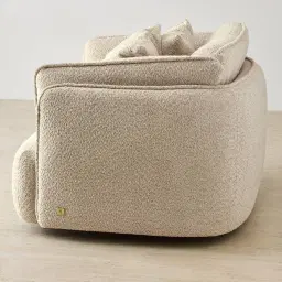 Marcela II Mid Beige Woven Fabric Swivel Occasional Chair