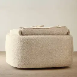 Marcela II Mid Beige Woven Fabric Swivel Occasional Chair