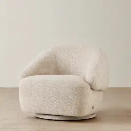 Verage II Mid Beige Woven Fabric Swivel Occasional Chair