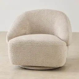 Verage II Mid Beige Woven Fabric Swivel Occasional Chair