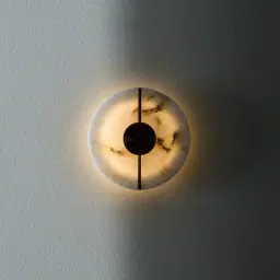 Irene II Circle Alabaster Wall Lamp 20cm