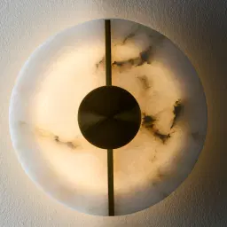 Irene II Circle Alabaster Wall Lamp 20cm