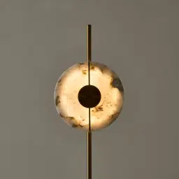 Irene II Circle Alabaster Floor Lamp 30x150cm