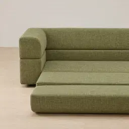 Riviera Dusty Green Chenille Fabric 3 Seater Sofa Bed