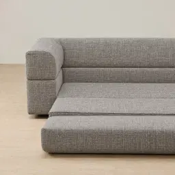 Riviera Shadow Grey Chenille Fabric 3 Seater Sofa Bed